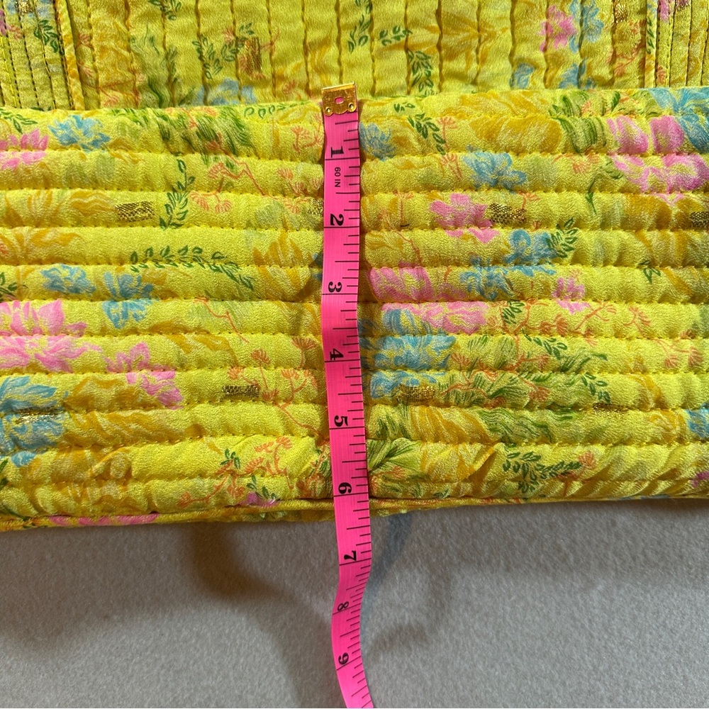 Anthropologie Sissel Edelbo Yellow Quilted Floral Tote - Picture 4 of 16